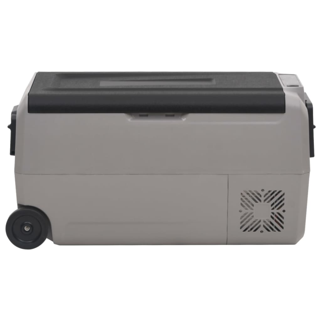 Vidaxl koelbox met wielen en handvat 60 l polypropeen zwart en grijs