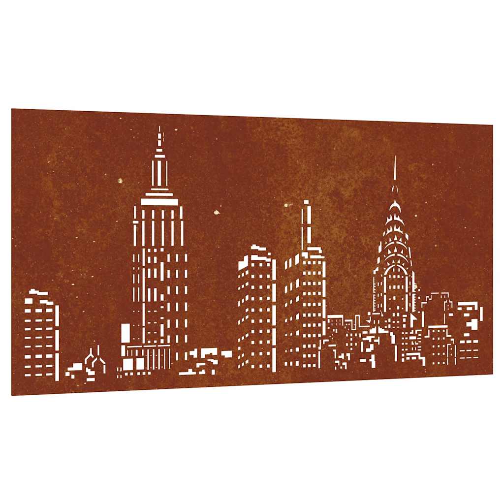Vidaxl wanddecoratie tuin skyline-ontwerp 105x55 cm cortenstaal