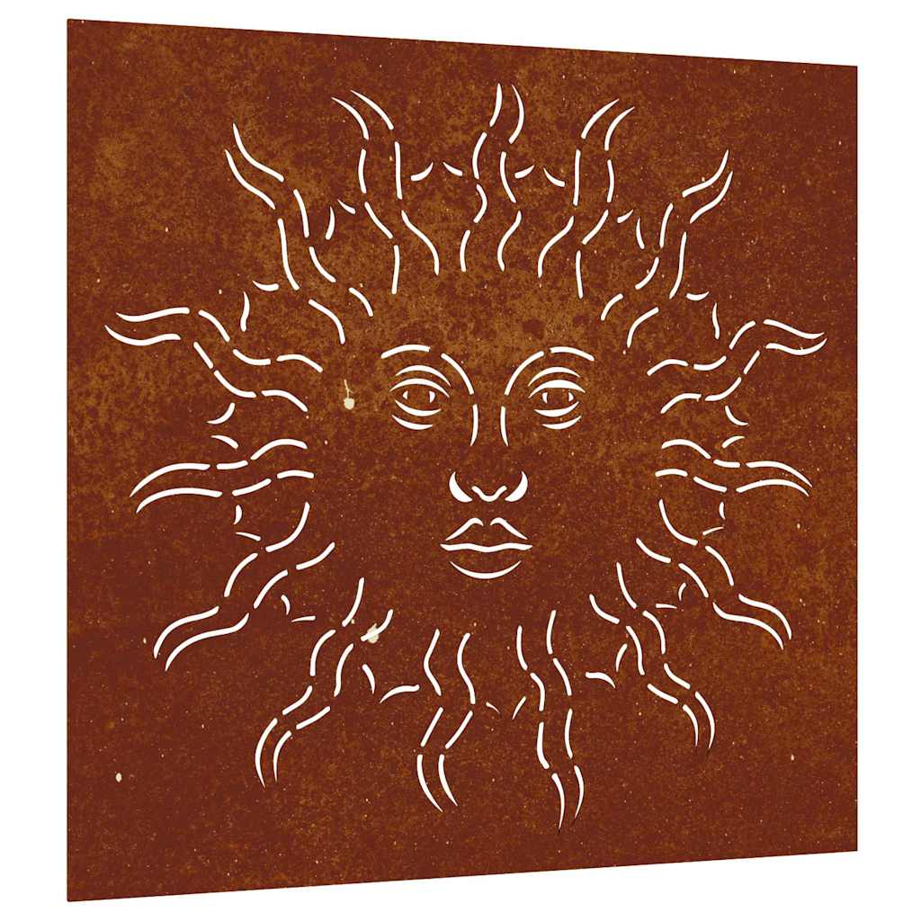 Vidaxl wanddecoratie tuin zonontwerp 55x55 cm cortenstaal