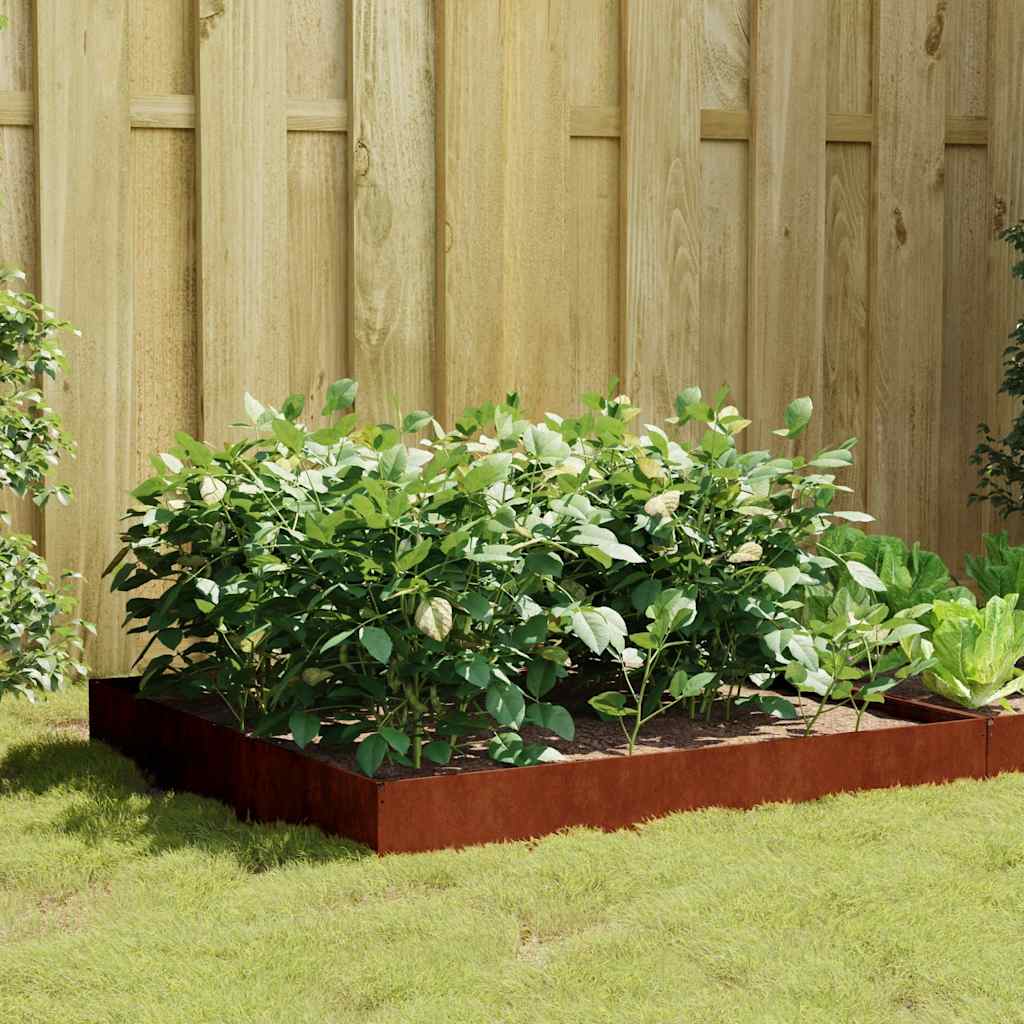 Vidaxl plantenbak 100x100x26 cm cortenstaal
