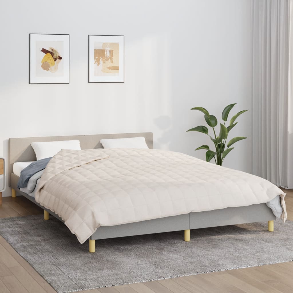 Vidaxl verzweringsdeken 220x240 cm 15 kg stof lichtcrèmekleurig