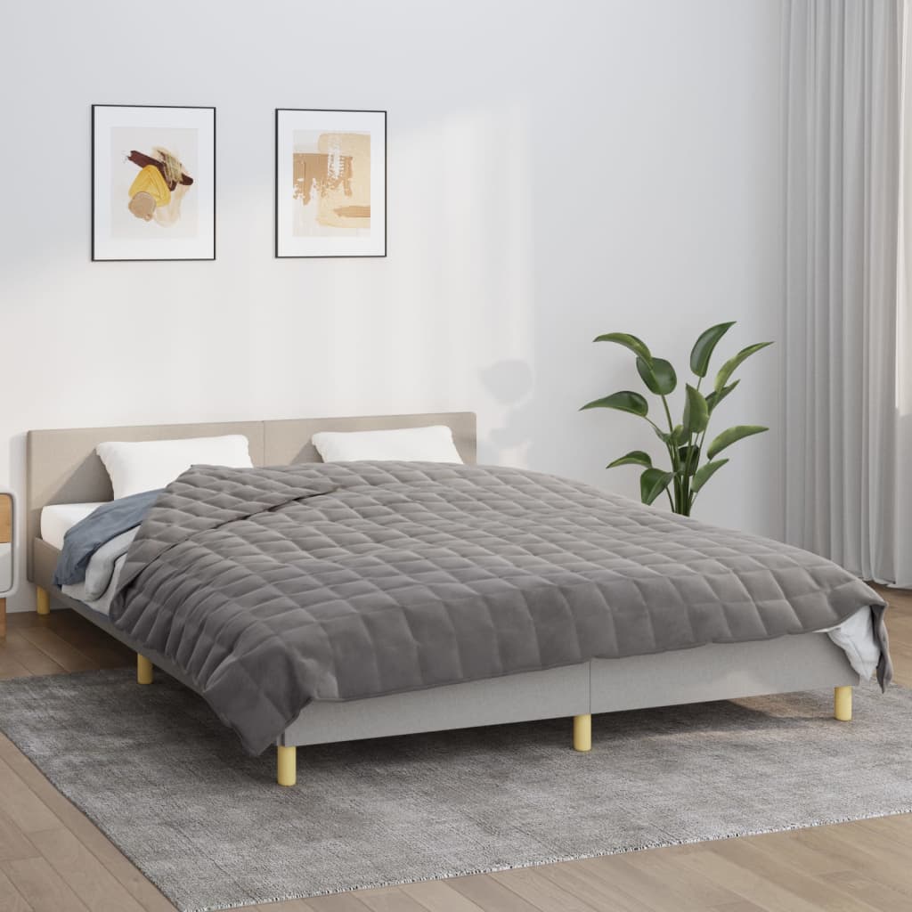 Vidaxl verzweringsdeken 220x230 cm 15 kg stof grijs
