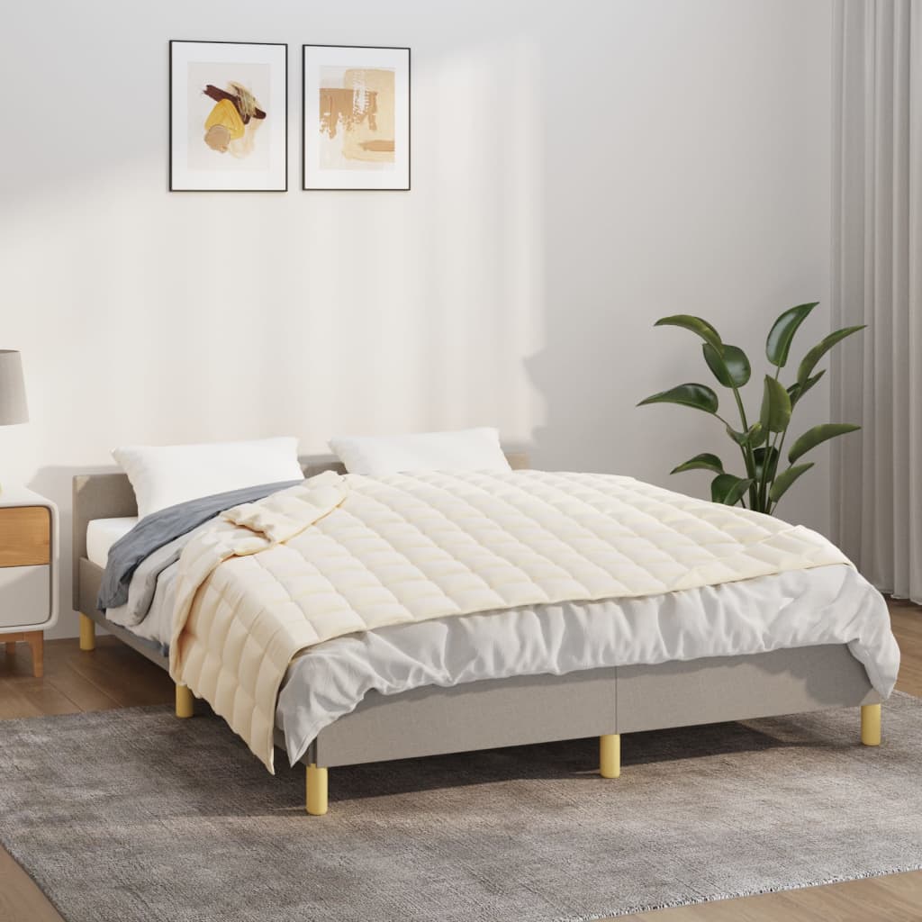 Vidaxl verzweringsdeken 140x200 cm 10 kg stof lichtcrèmekleurig