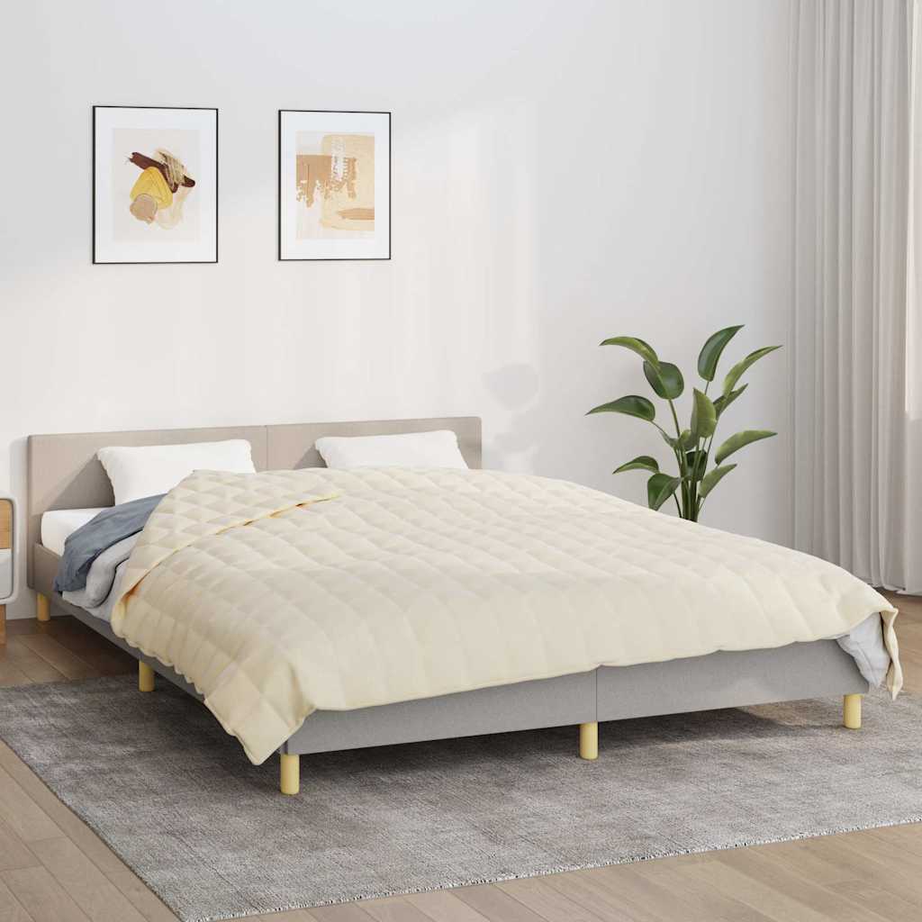 Vidaxl verzweringsdeken 220x240 cm 15 kg stof lichtcrèmekleurig