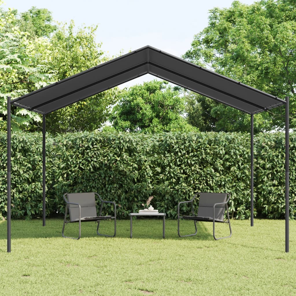 Vidaxl tuinpaviljoen 4x4m staal en stof antracietkleurig
