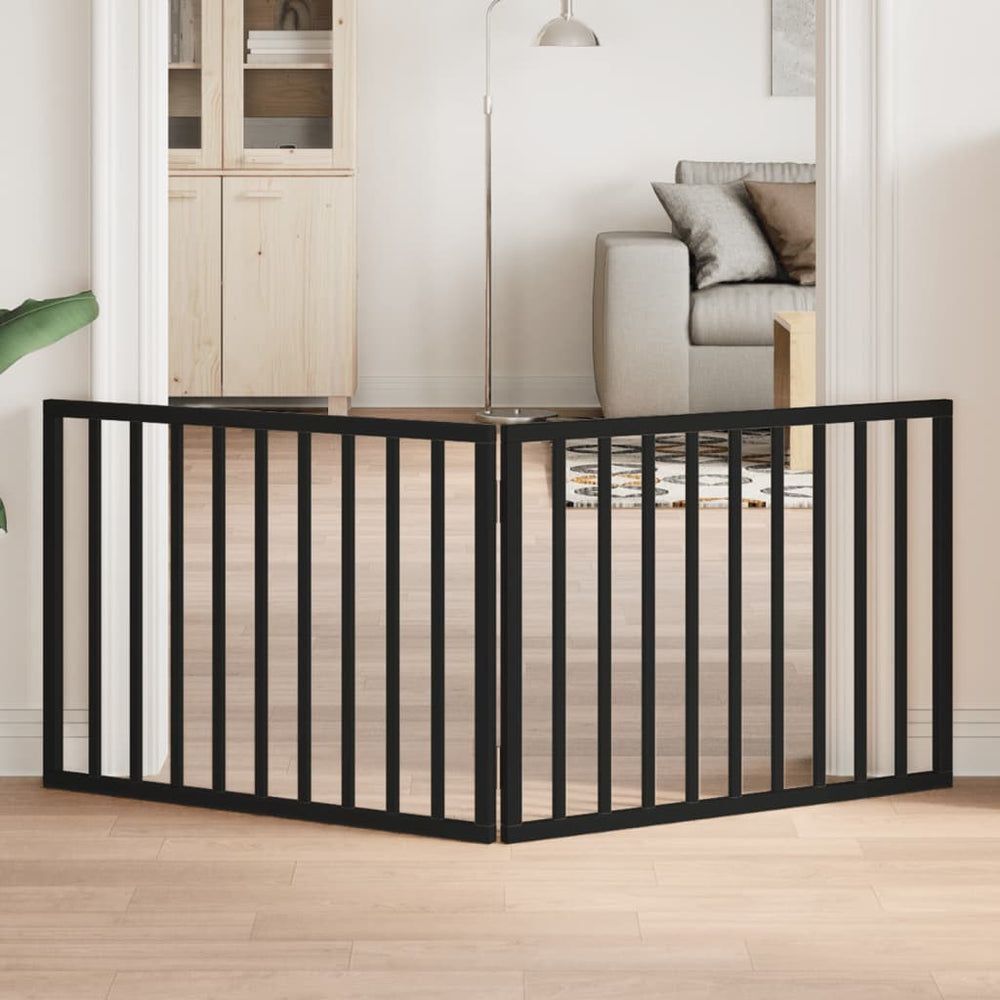 Vidaxl hondenhek opvouwbaar 2 panelen zwart 160 cm populierenhout
