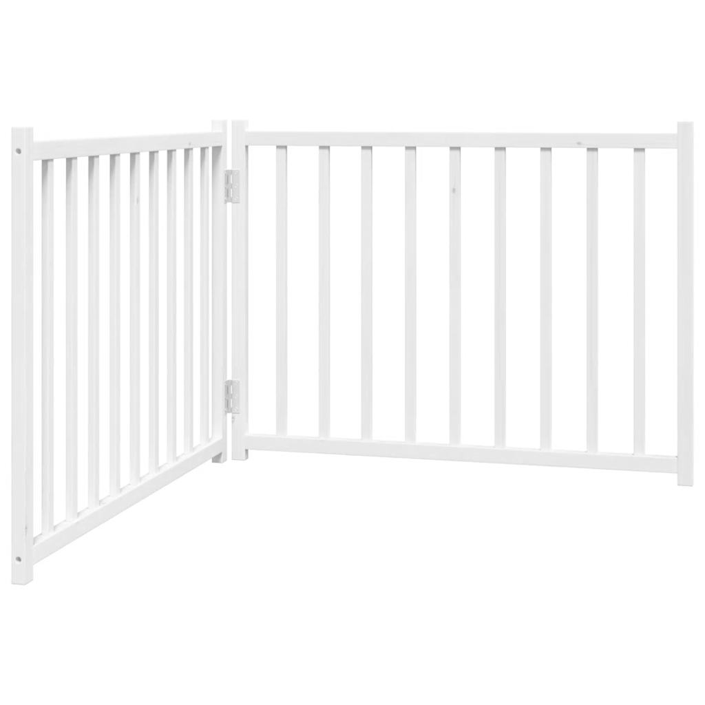 Vidaxl hondenhek inklapbaar 2 panelen 160 cm massief vuurhout wit