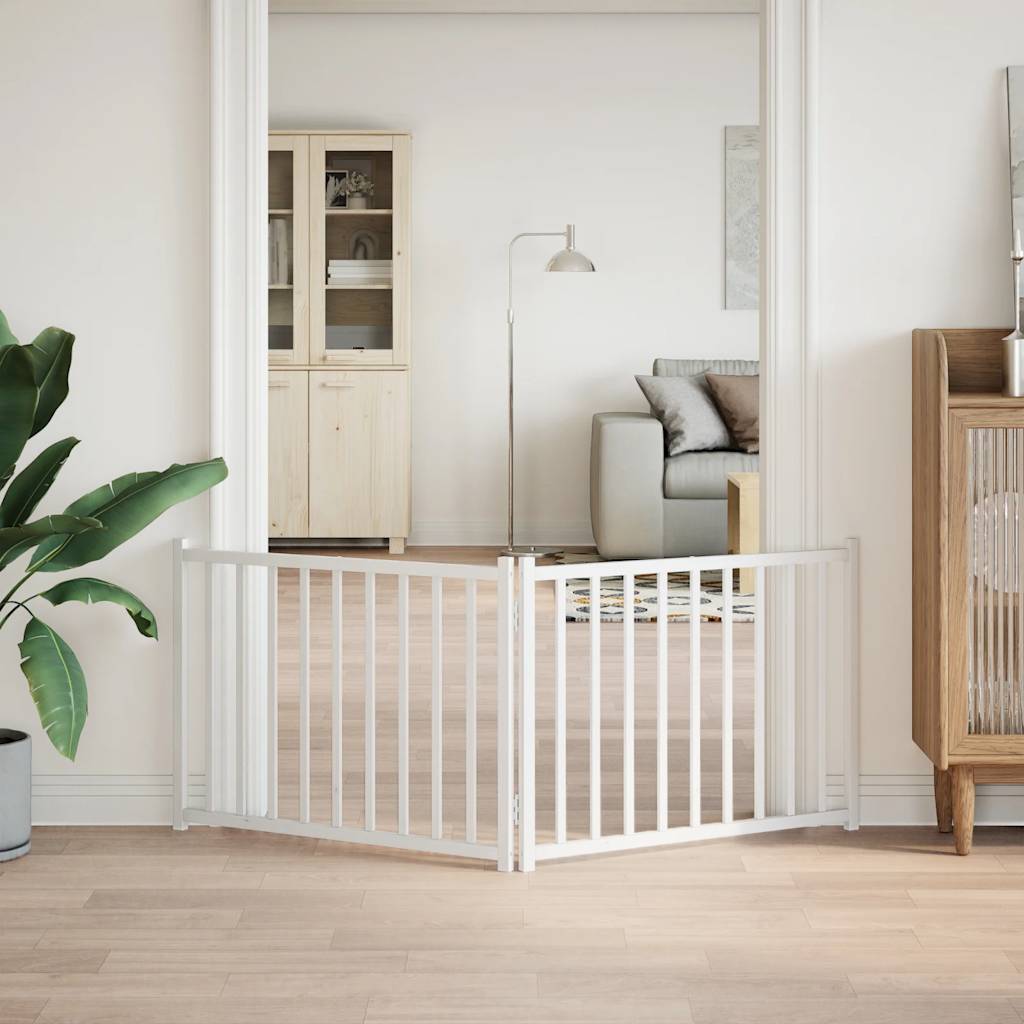 Vidaxl hondenhek inklapbaar 2 panelen 160 cm massief vuurhout wit