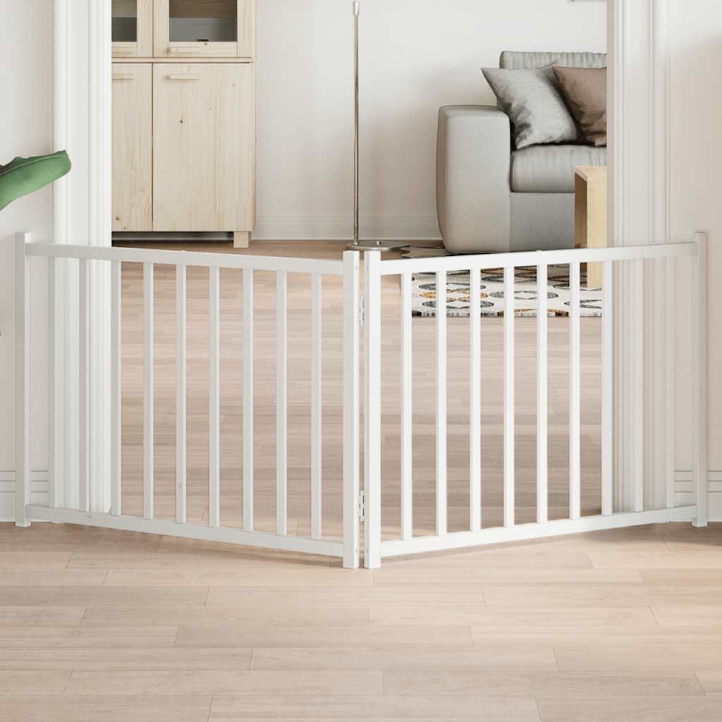 Vidaxl hondenhek inklapbaar 2 panelen 160 cm massief vuurhout wit