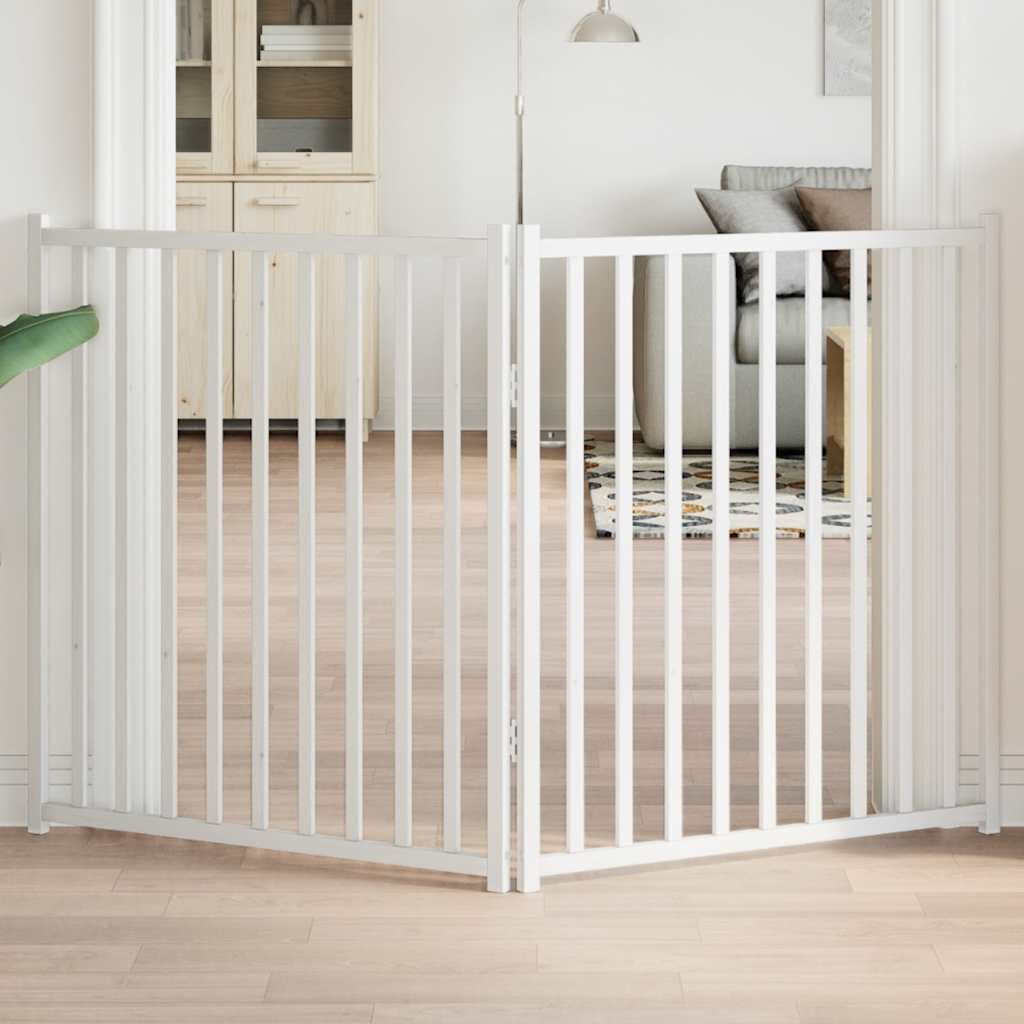 Vidaxl hondenhek inklapbaar 2 panelen 160 cm massief vuurhout wit