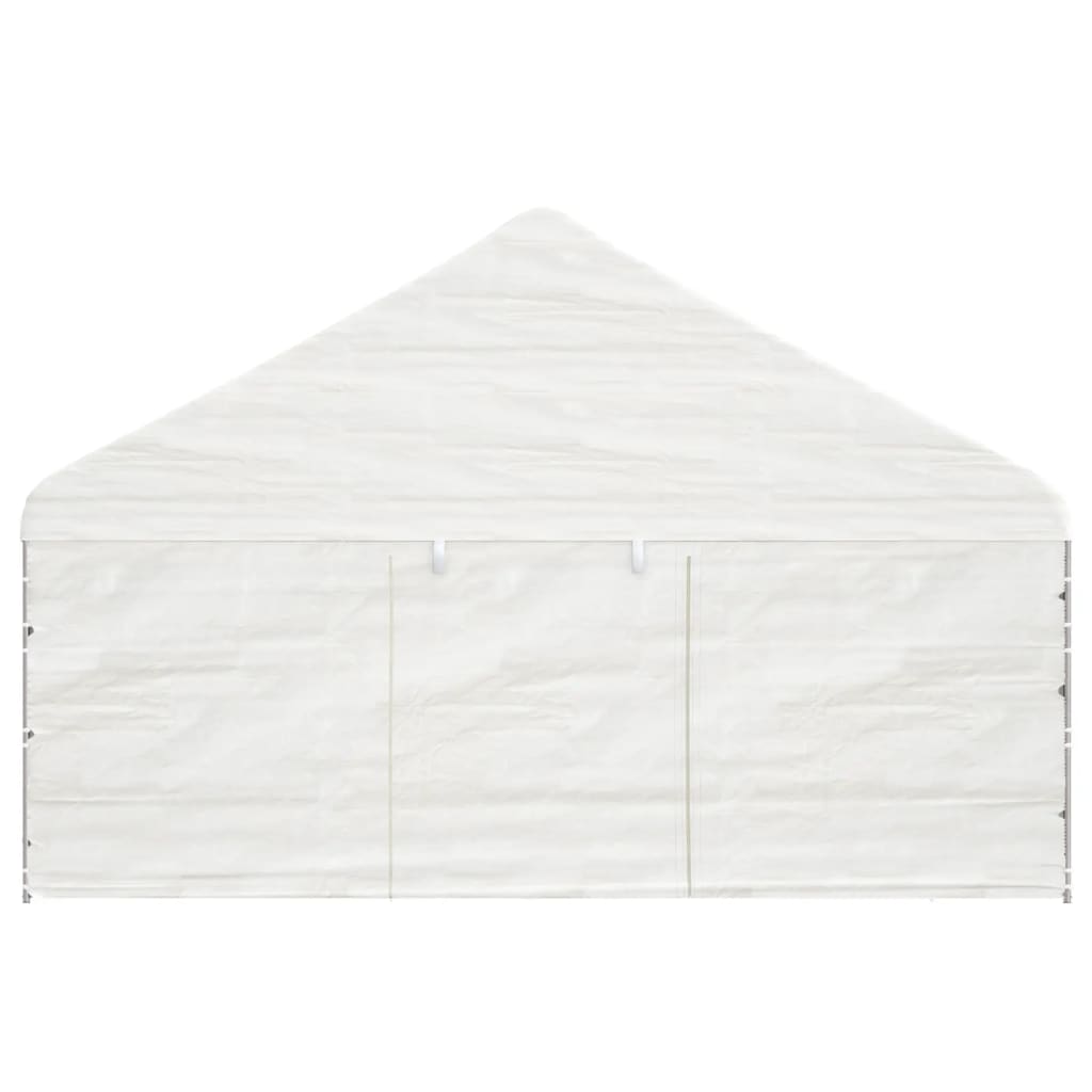 VidaXL Prieel met dak 5,88x2,23x3,75m polyetheen wit