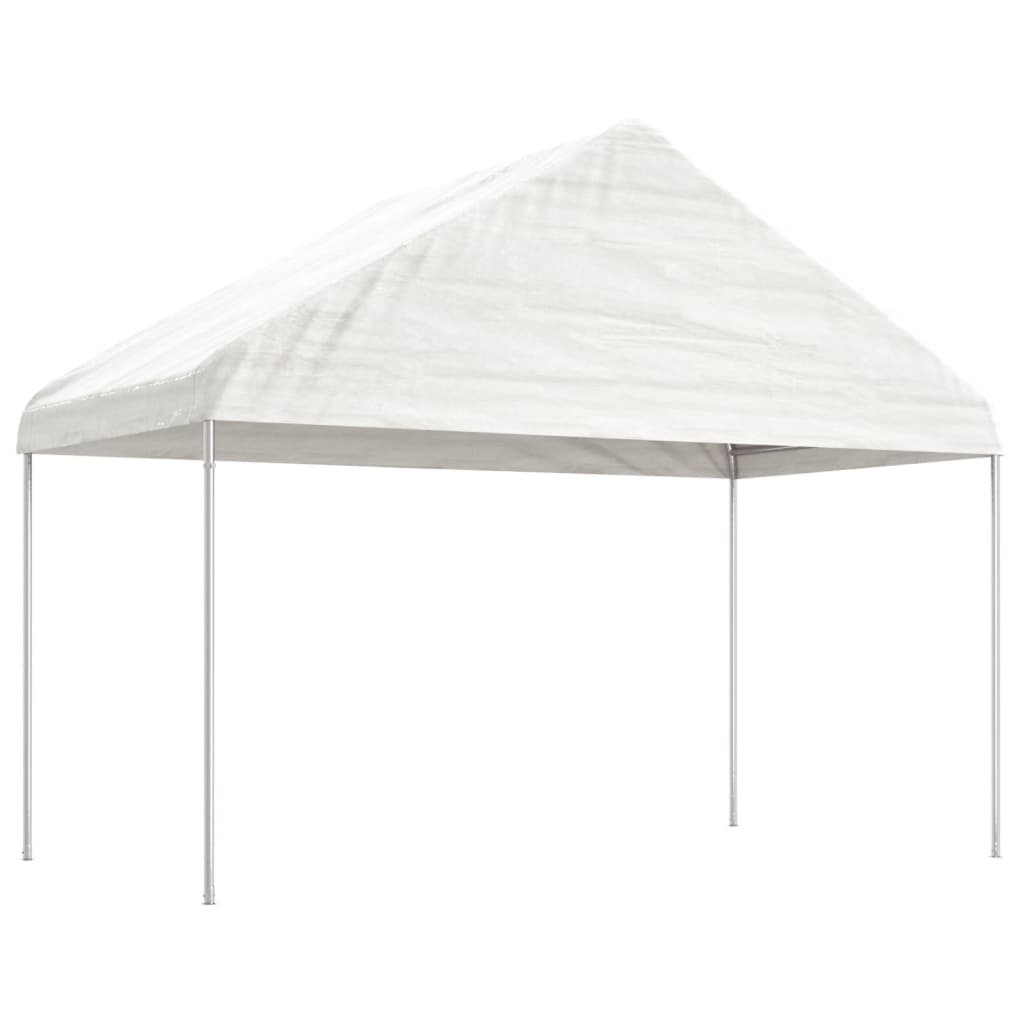 Vidaxl prieel met dak 4,08x2,23x3,22m polyetheen wit