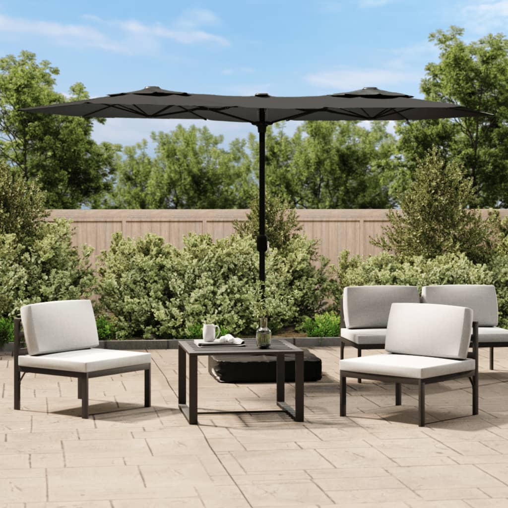 Vidaxl parasol dubbel dak 316x145 cm antracietkleurig