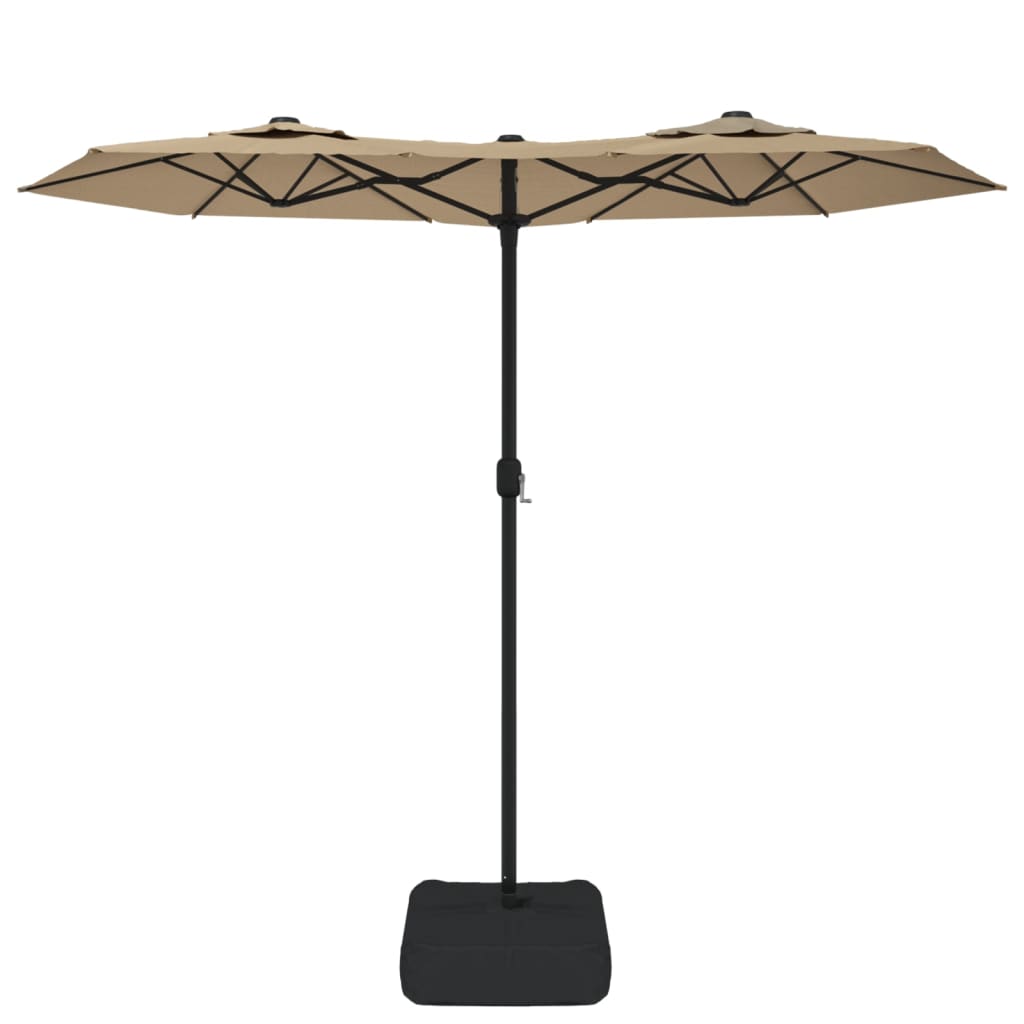 Vidaxl parasol dubbel dak 316x145 cm taupe