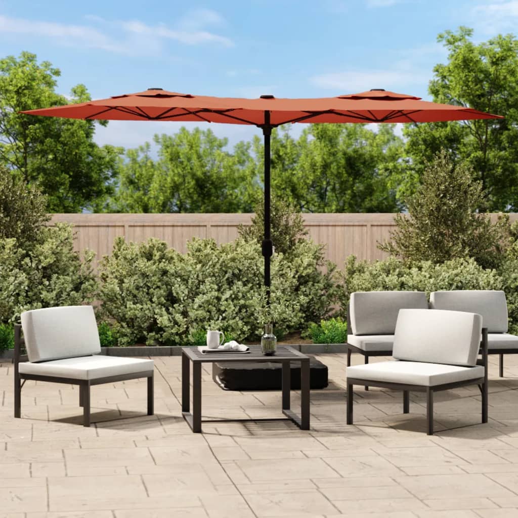 Vidaxl parasol dubbel dak 316x145 cm terracottakleurig