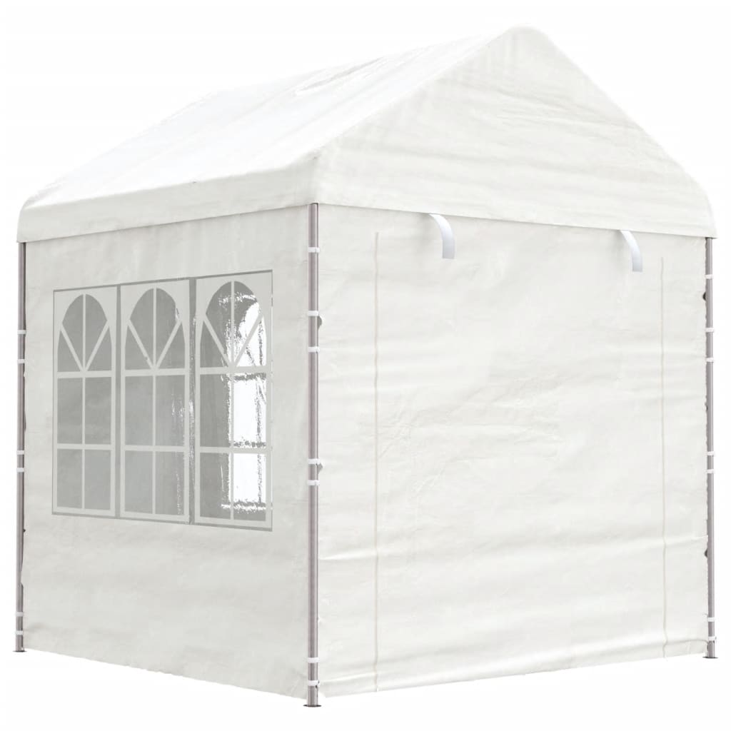 VidaXL Prieel met dak 6,69x2,28x2,69m polyetheen wit