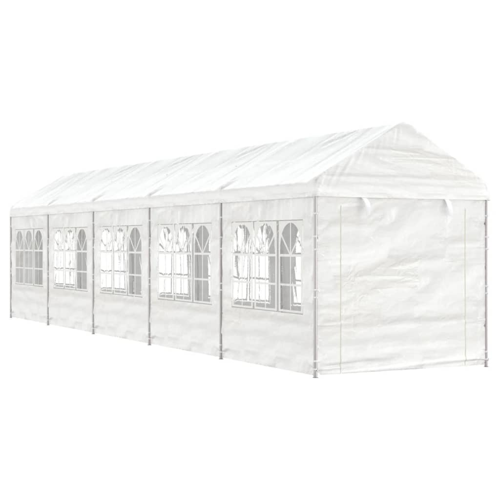 VidaXL Prieel met dak 11,15x2,28x2,69m polyetheen wit