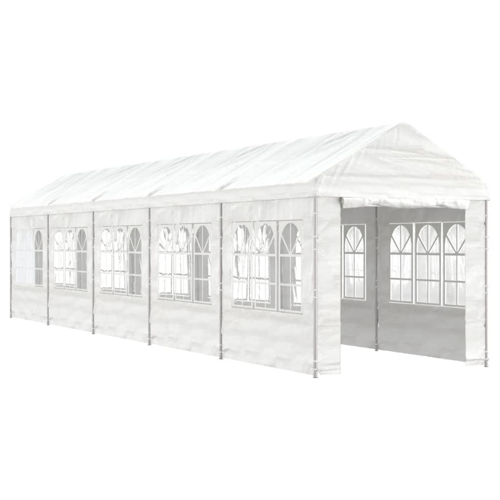 VidaXL Prieel met dak 11,15x2,28x2,69m polyetheen wit