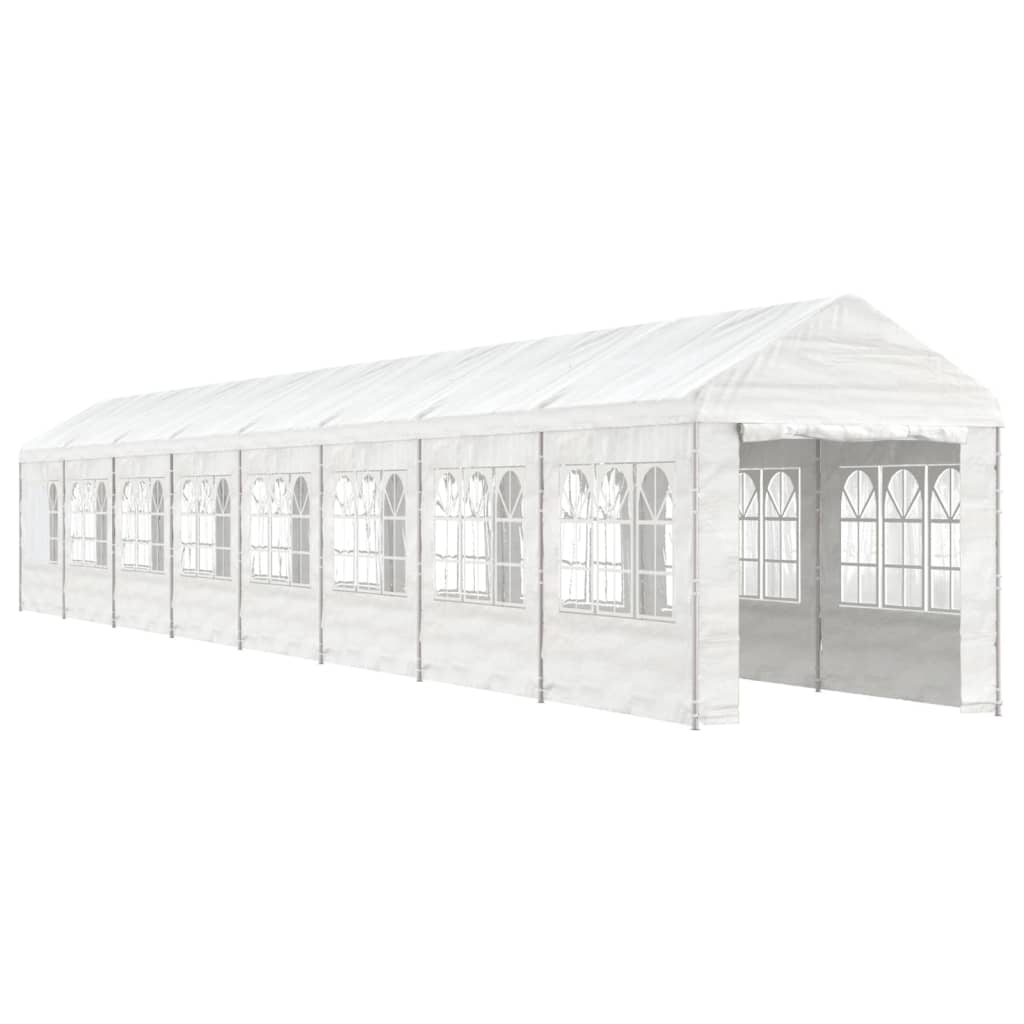 VidaXL Prieel met dak 17,84x2,28x2,69m polyetheen wit