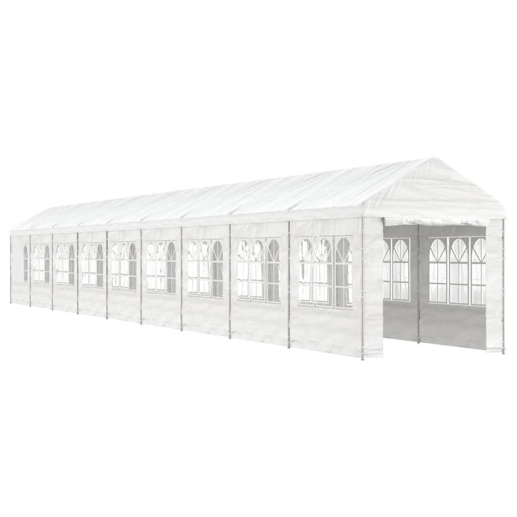 VidaXL Prieel met dak 20,07x2,28x2,69m polyetheen wit