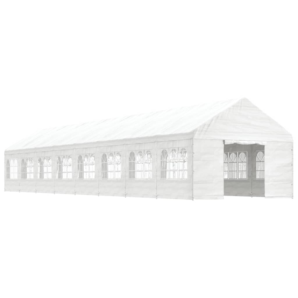 VidaXL Prieel met dak 17,84x4,08x3,22m polyetheen wit