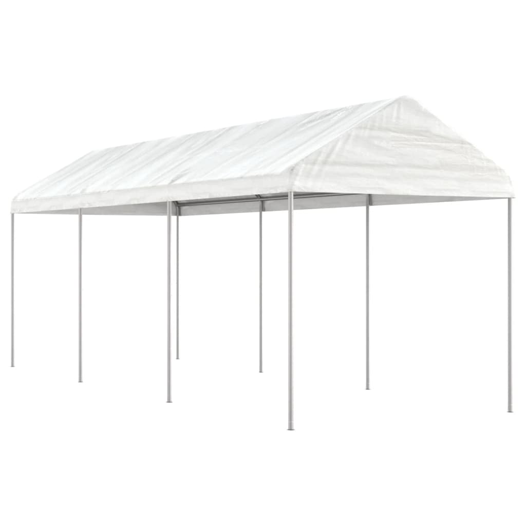 VidaXL Prieel met dak 6,69x2,28x2,69m polyetheen wit