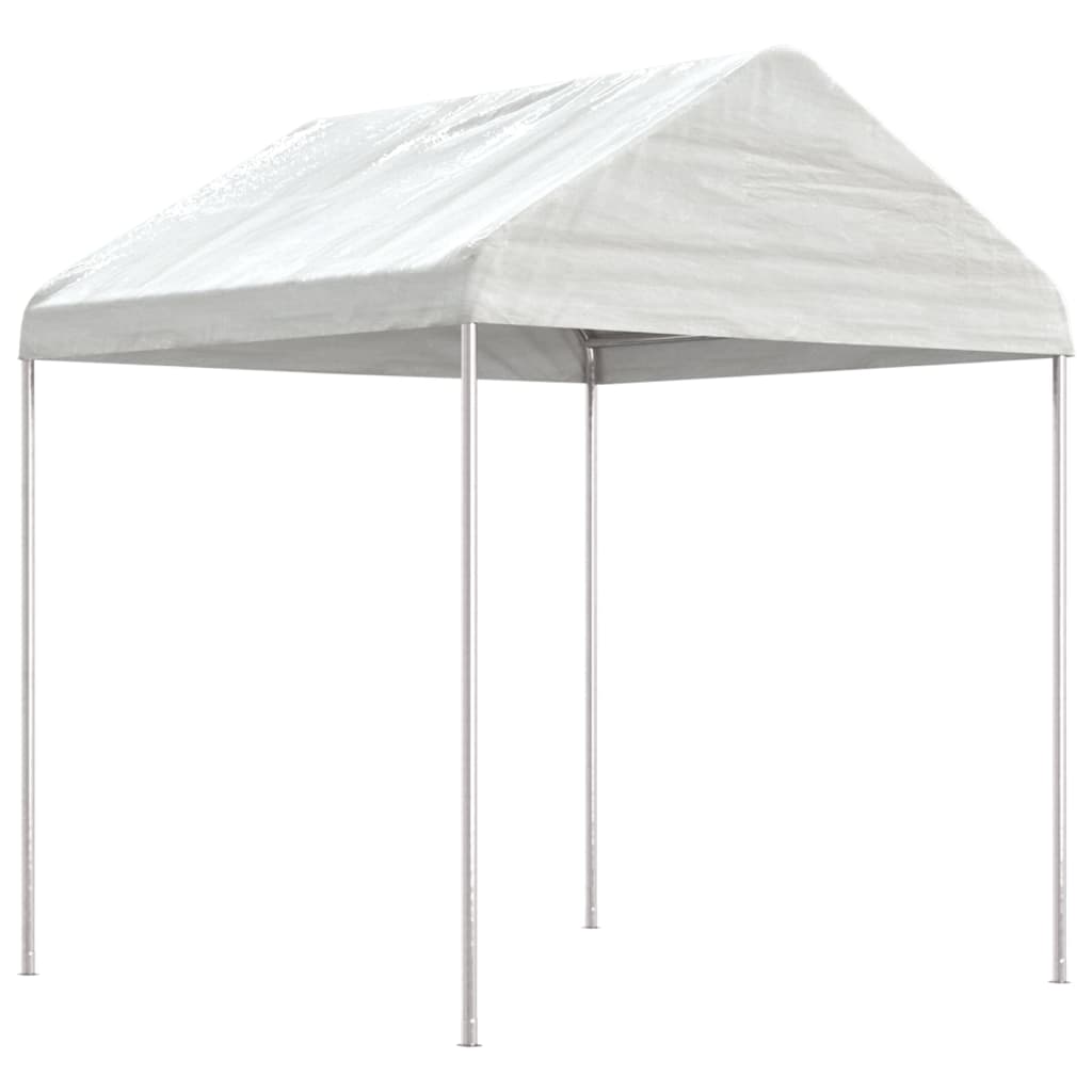 VidaXL Prieel met dak 13,38x2,28x2,69m polyetheen wit