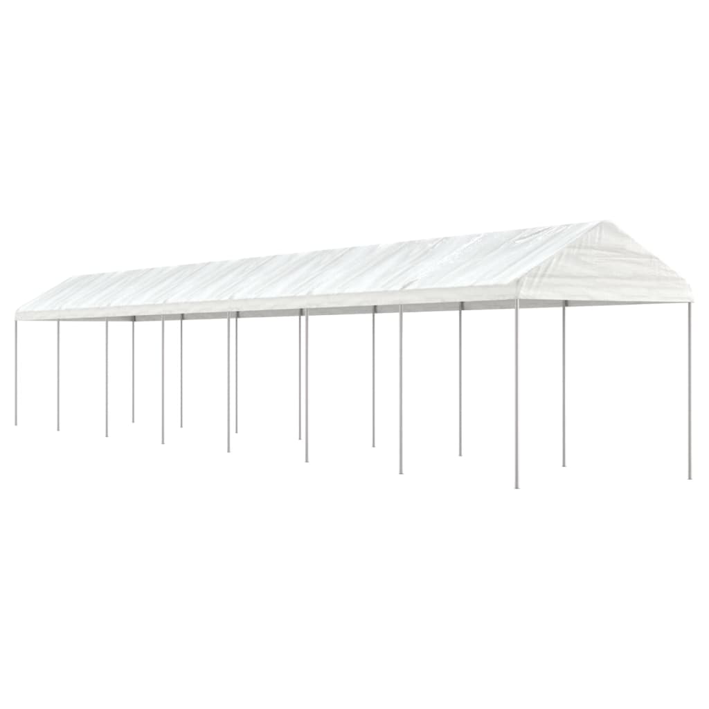 VidaXL Prieel met dak 15,61x2,28x2,69m polyetheen wit