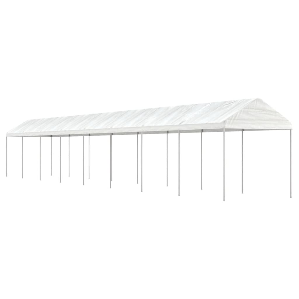 VidaXL Prieel met dak 17,84x2,28x2,69m polyetheen wit