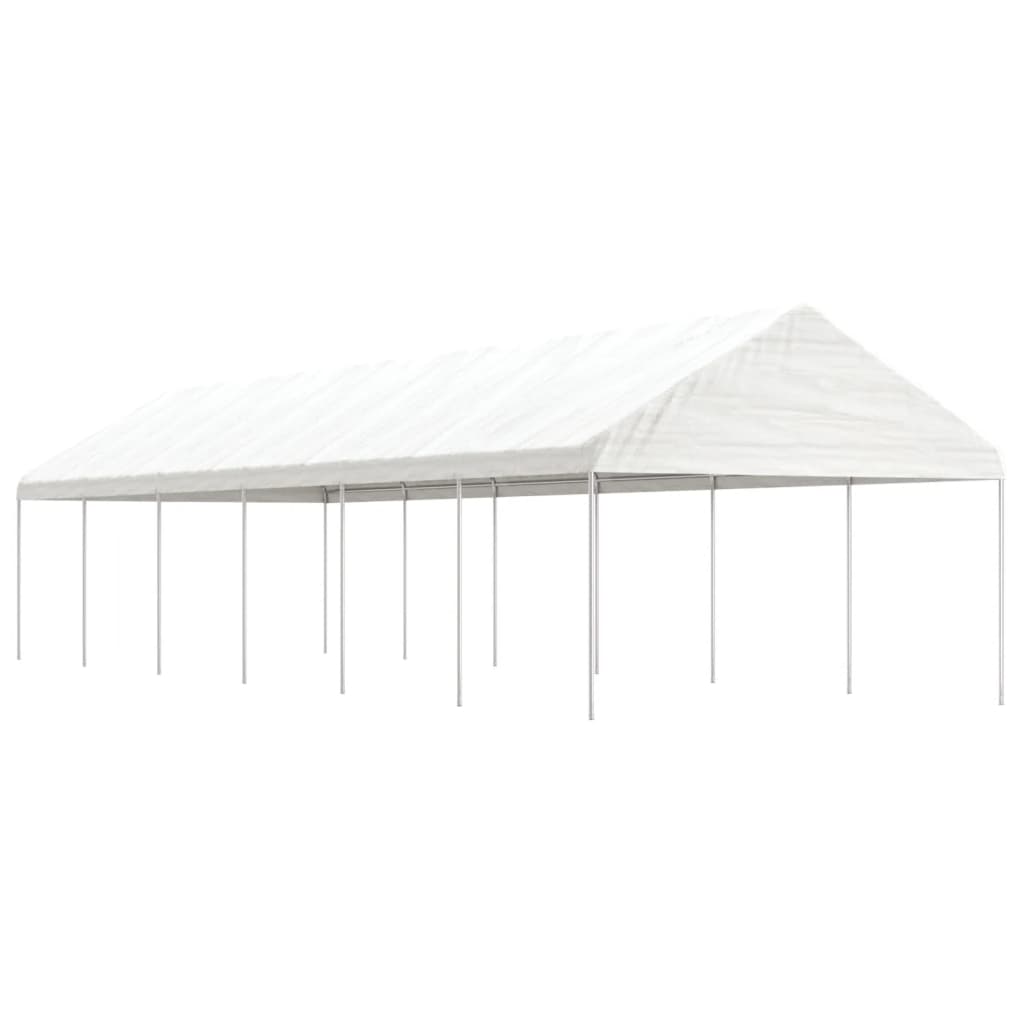 VidaXL Prieel met dak 13,38x4,08x3,22m polyetheen wit