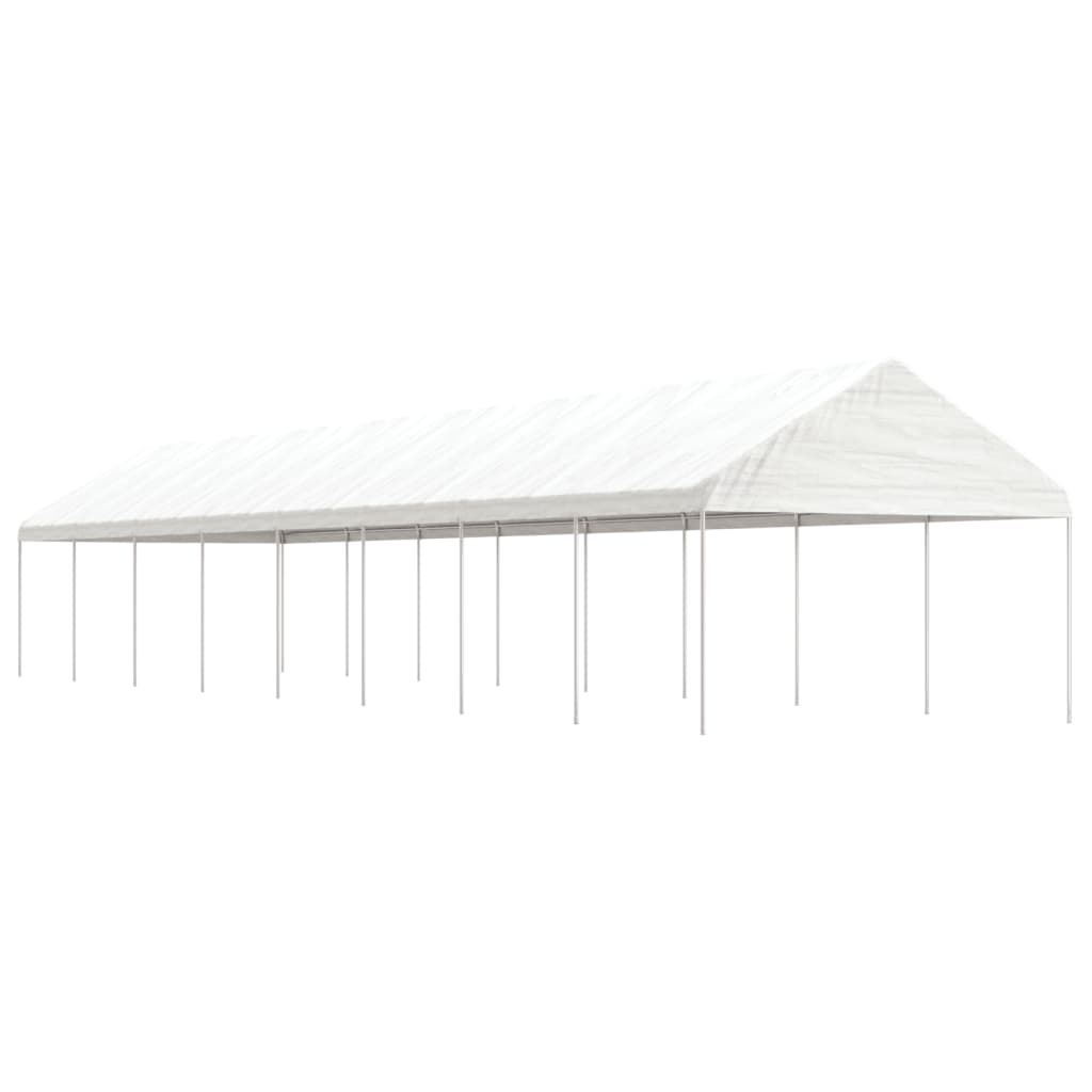 VidaXL Prieel met dak 17,84x4,08x3,22m polyetheen wit