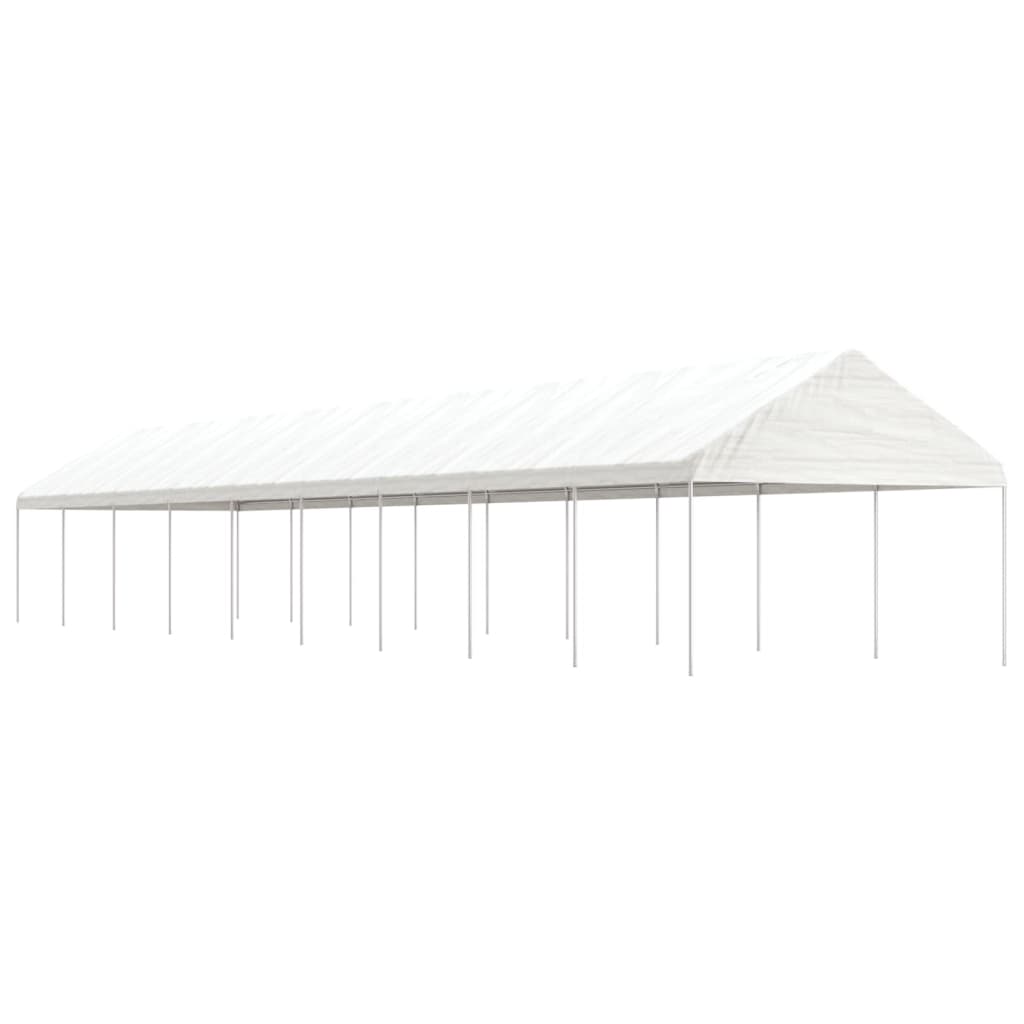 VidaXL Prieel met dak 20,07x4,08x3,22m polyetheen wit