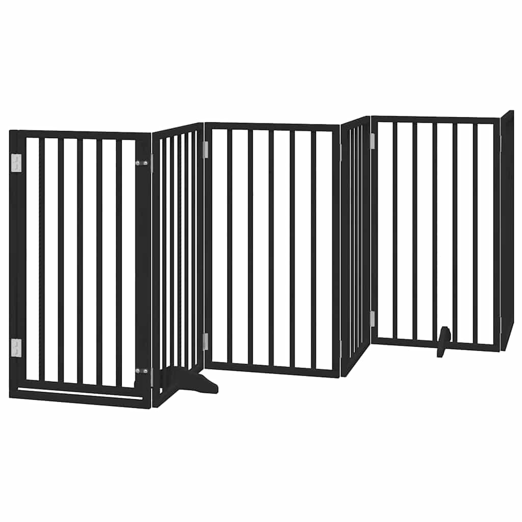Vidaxl hondenhek inklapbaar 15 panelen 750 cm populierenhout zwart