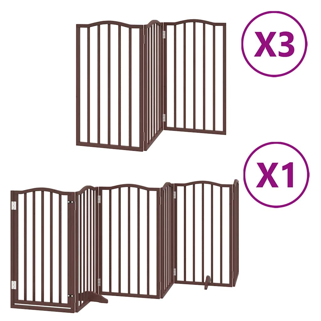 Vidaxl hondenhek inklapbaar 15 panelen 750 cm populierenhout bruin
