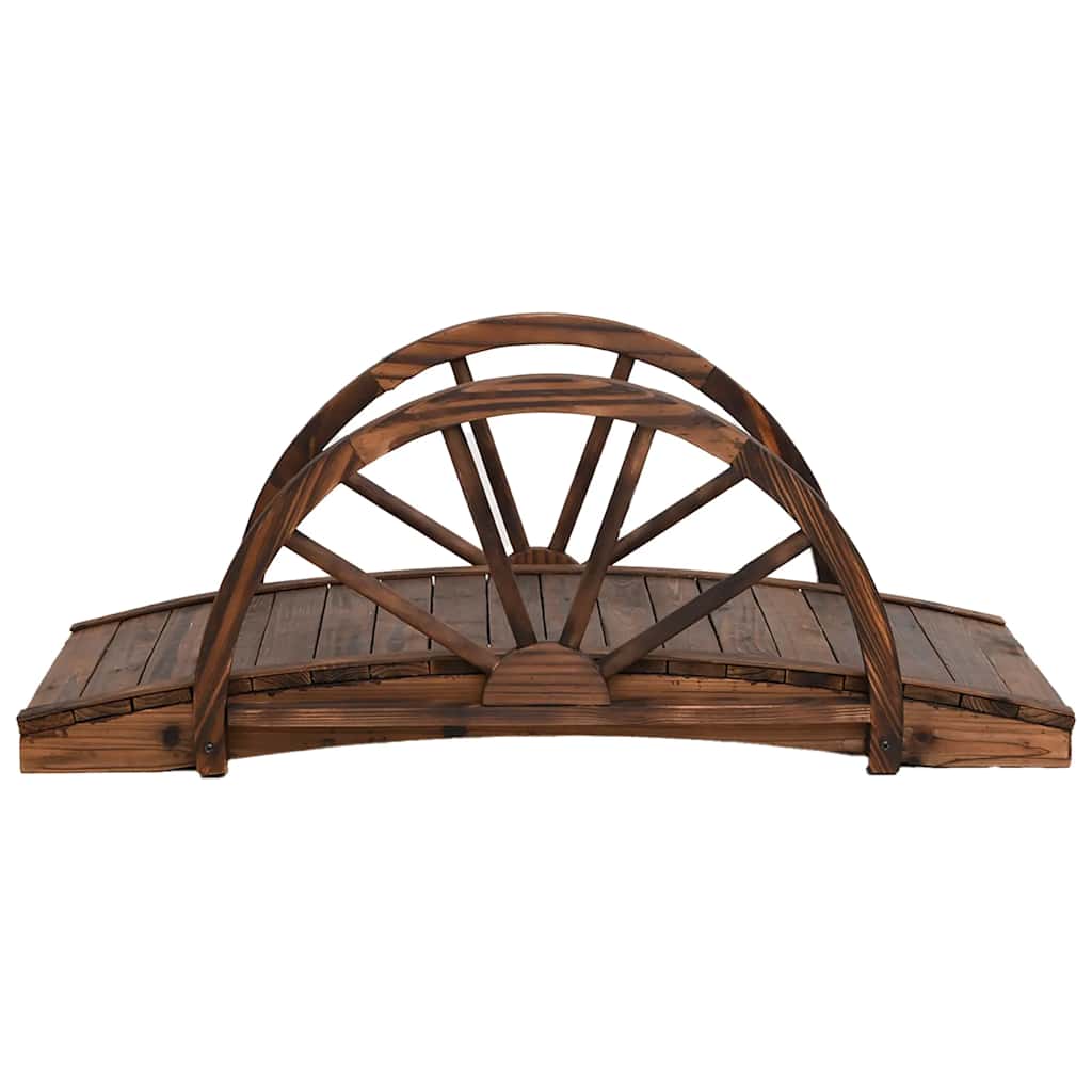 Vidaxl tuinbrug met half wiel 99x50x38 cm massief vuurhout