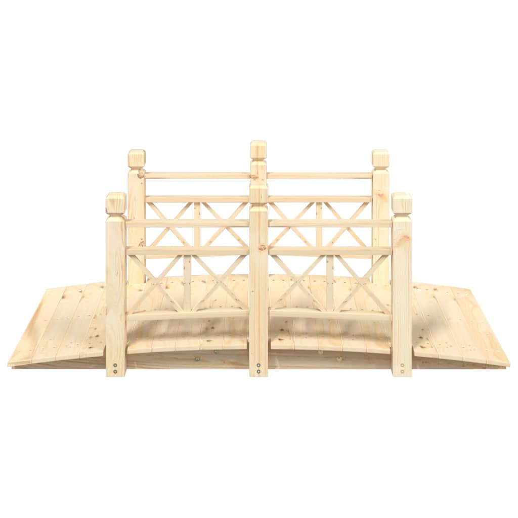 Vidaxl tuinbrug met leuningen 150x67x56 cm massief vuurhout