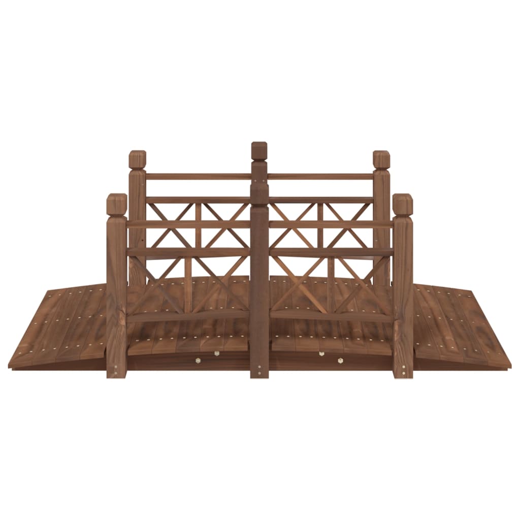 Vidaxl tuinbrug met leuningen 150x67x56 cm massief vuurhout
