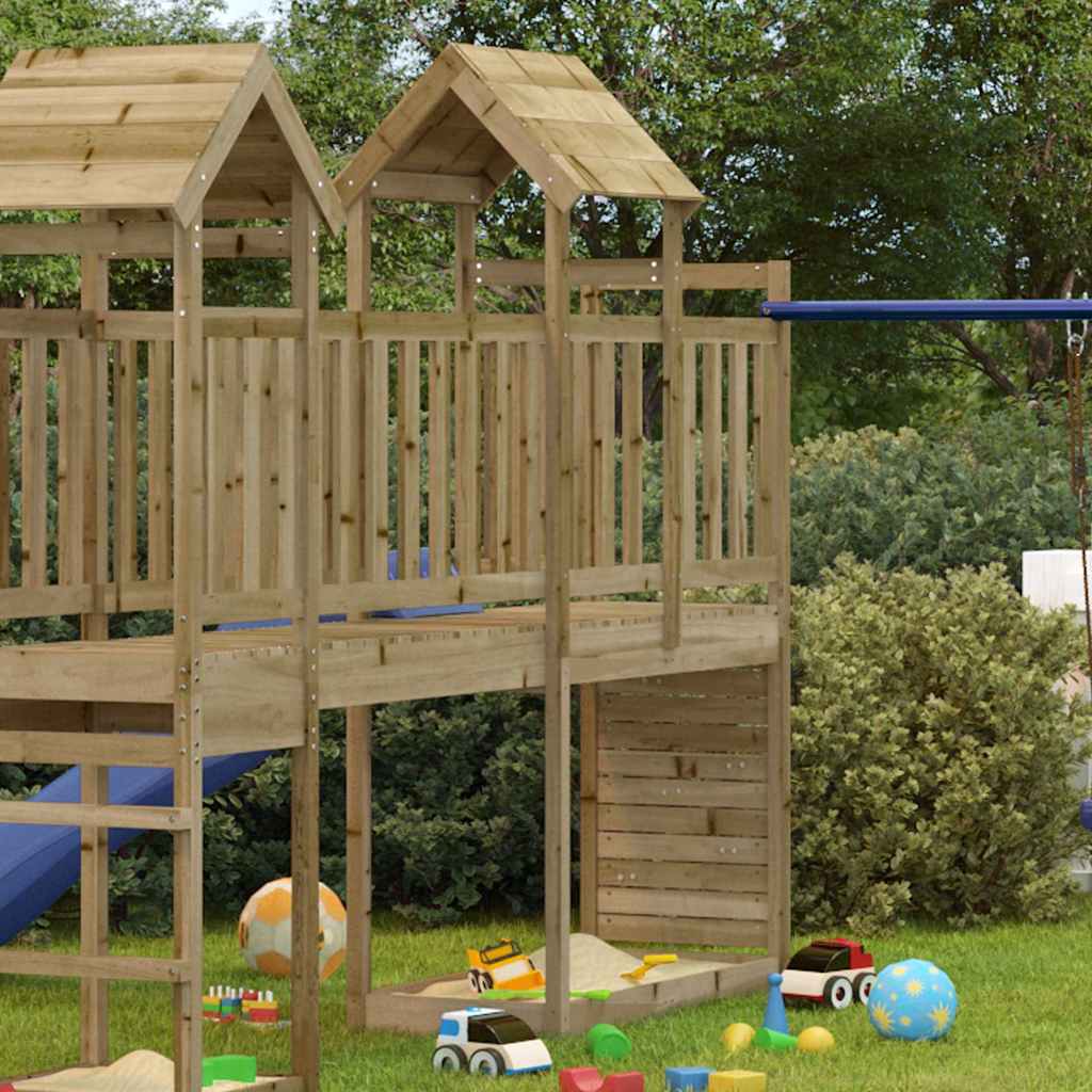 Vidaxl speeltoren met klimwand 53x110x214 cm geïmpregneerd groenenhout