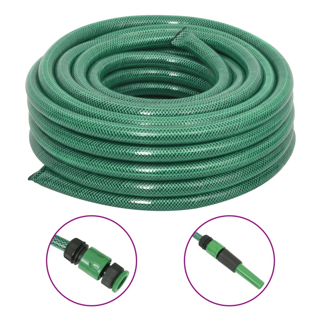 Vidaxl tuinslang met koppelingsset 0,9'' 100 m pvc groen