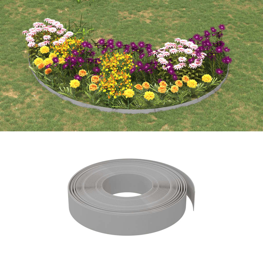 Vidaxl tuinranden 3 st 10 m 10 cm polyetheen grijs