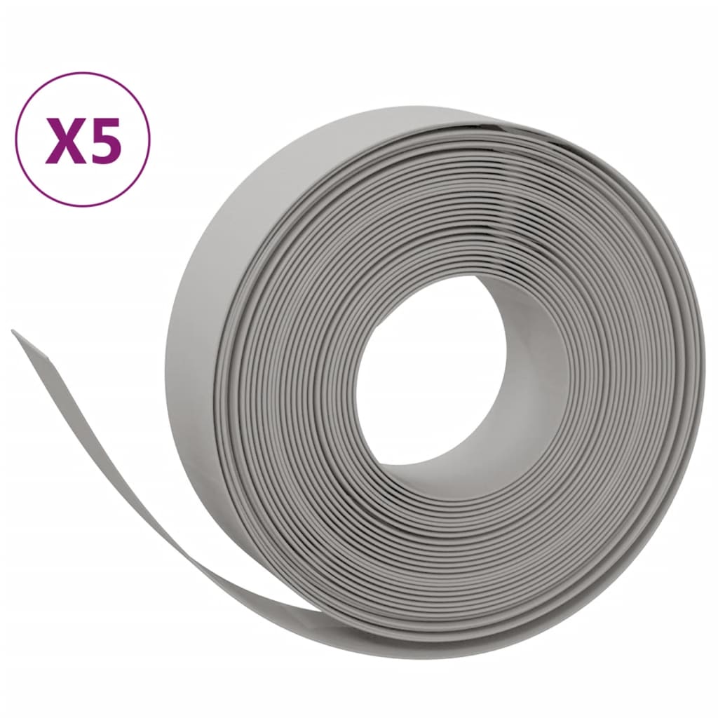 Vidaxl tuinranden 5 st 10 m 15 cm polyetheen grijs