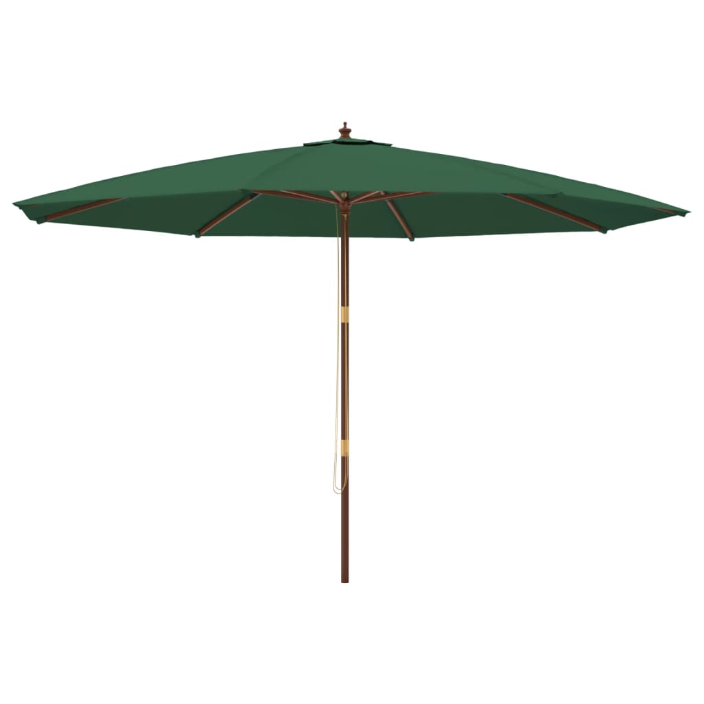 Vidaxl parasol met houten paal 400x273 cm groen