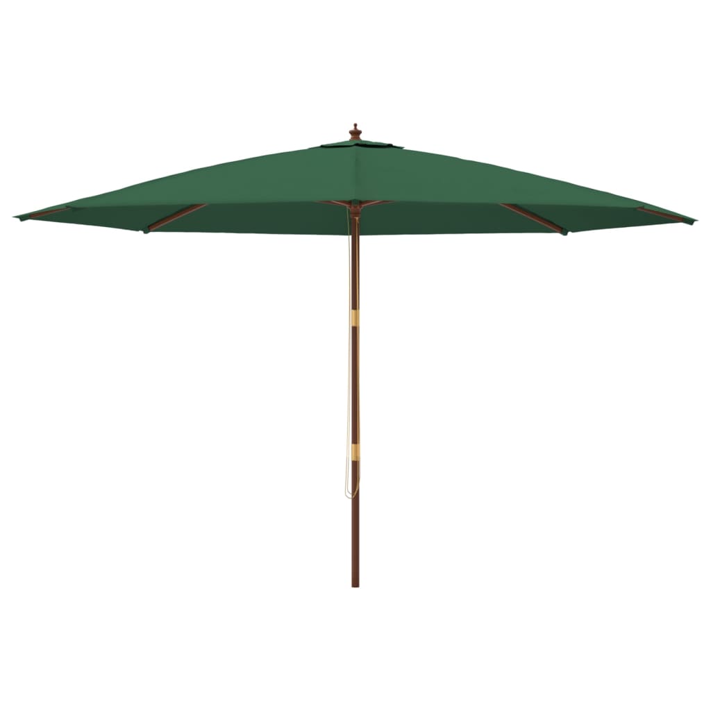 Vidaxl parasol met houten paal 400x273 cm groen