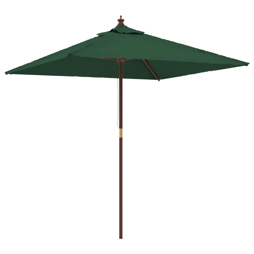 Vidaxl parasol met houten paal 198x198x231 cm groen