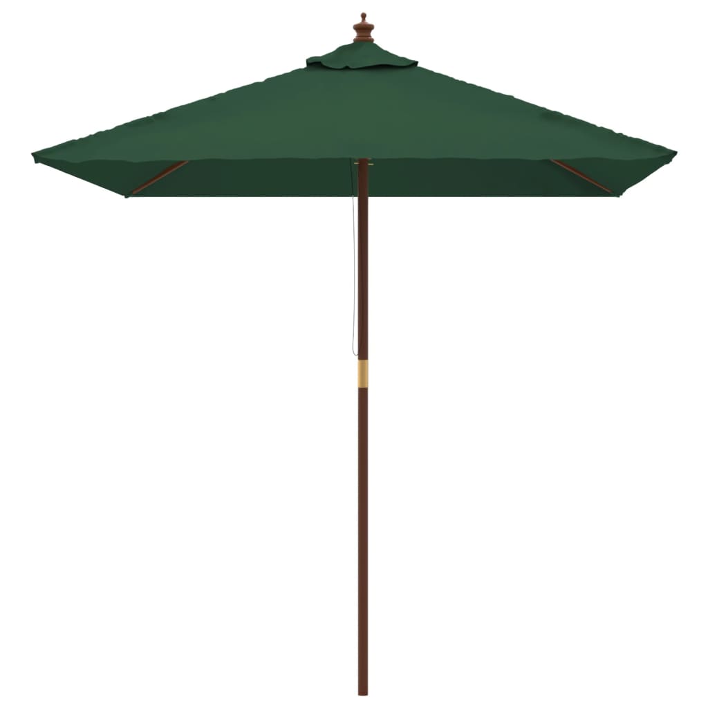 Vidaxl parasol met houten paal 198x198x231 cm groen