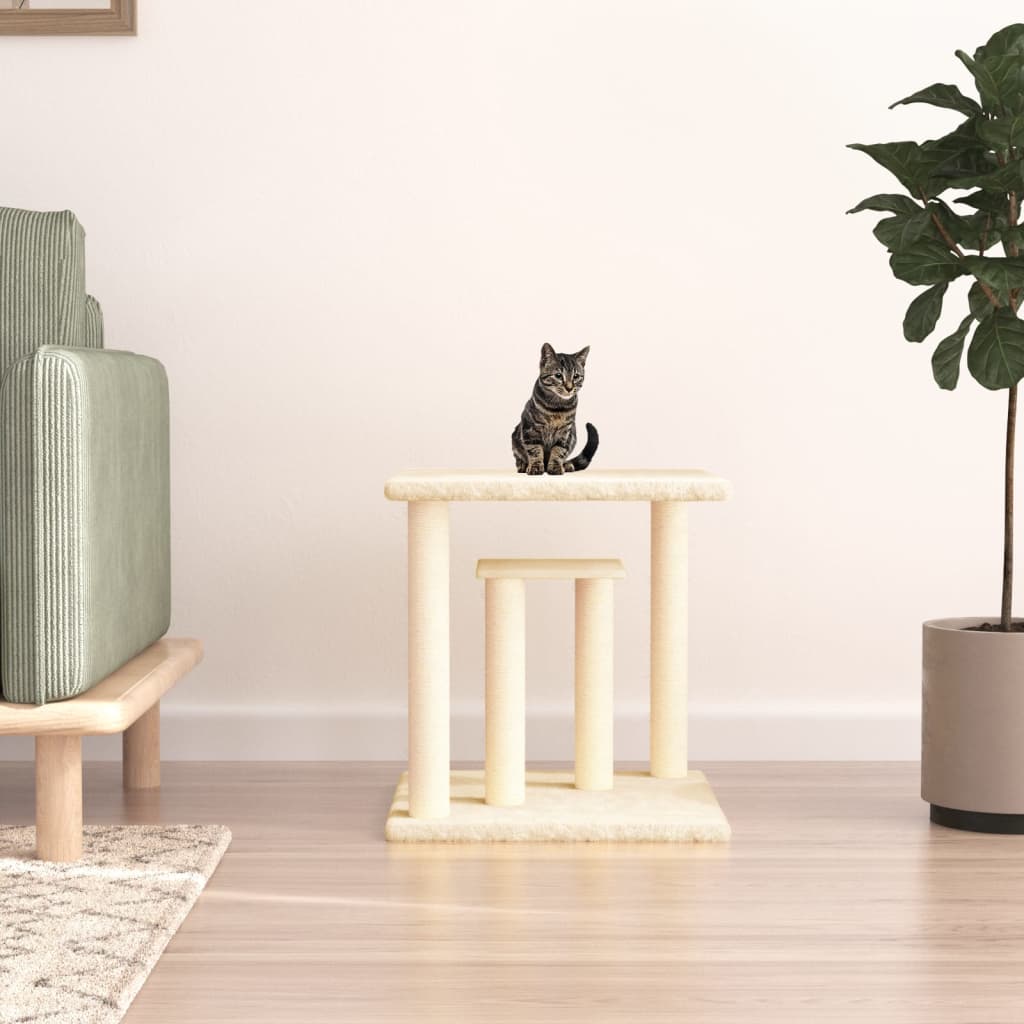 Vidaxl krabpaal met platformen 50 cm crèmekleurig