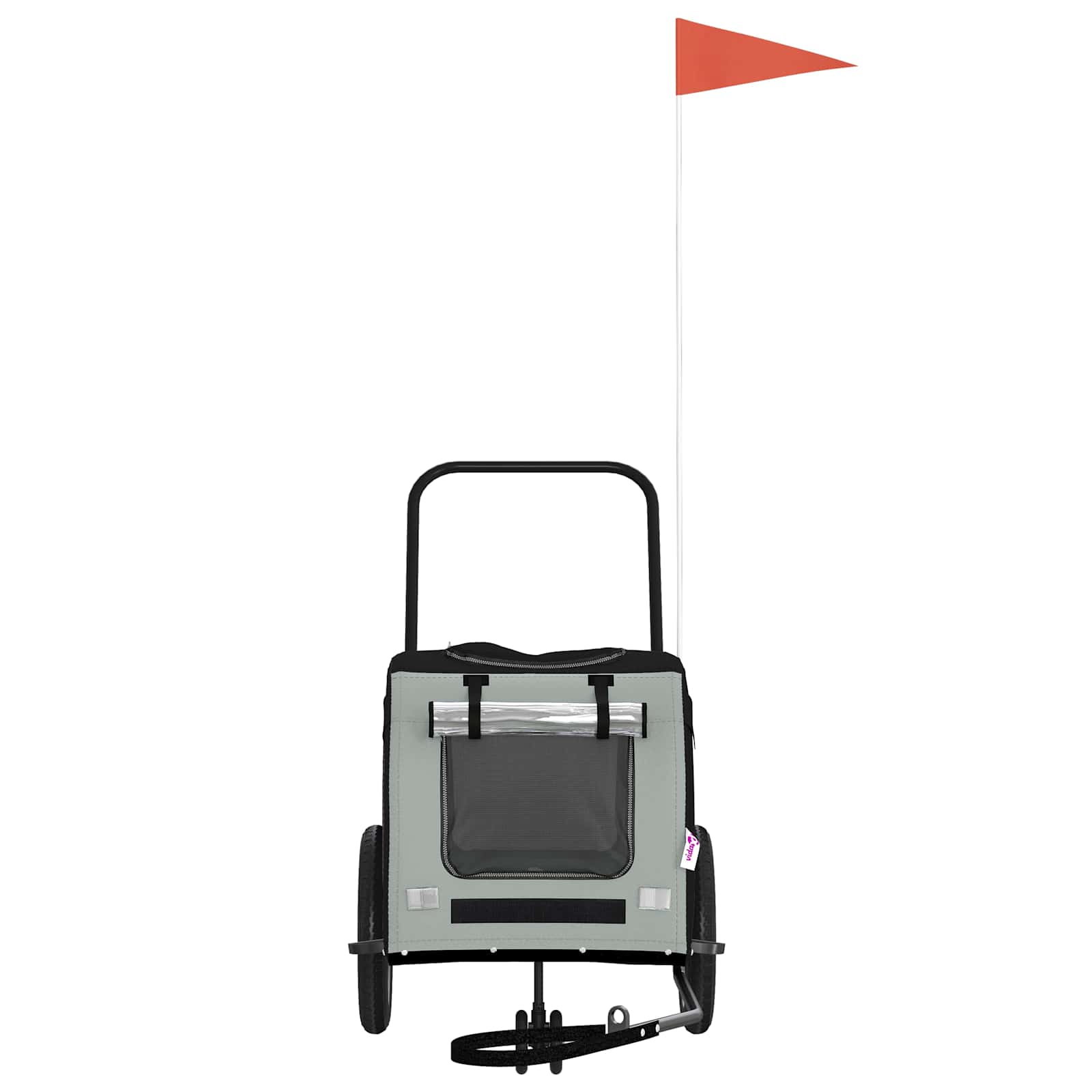 Vidaxl fietskar voor huisdieren grijs en zwart 125 x 53 x 54 cm