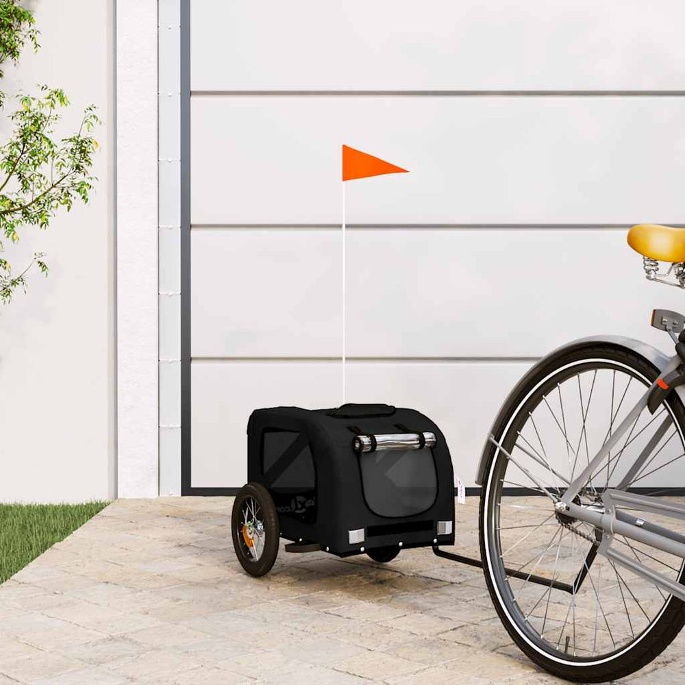 Vidaxl hondenfietstrailer oxford stof en ijzer zwart
