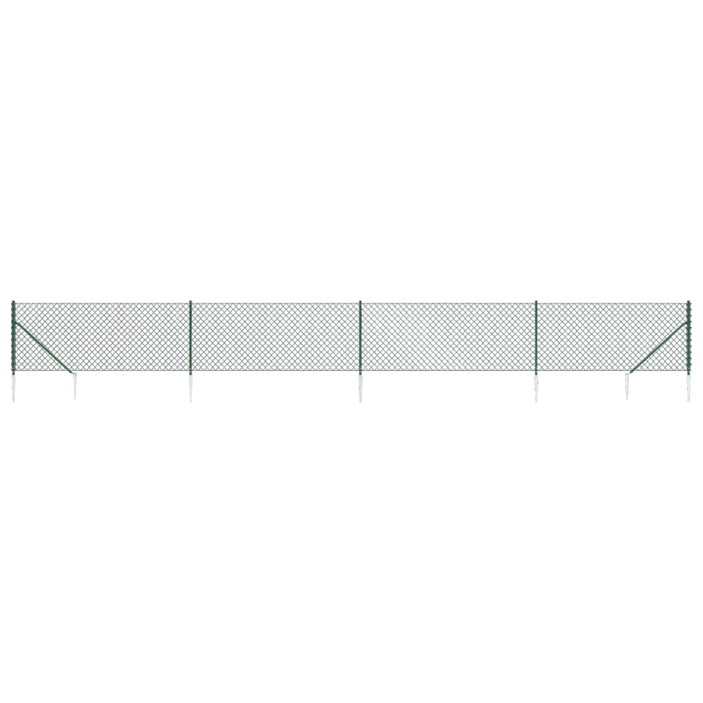 Vidaxl gaashek met grondankers 1,1x10 m groen