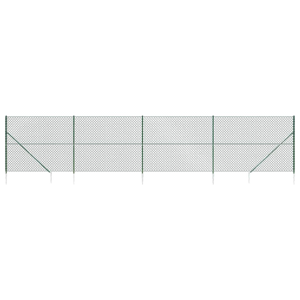 Vidaxl gaashek met grondankers 1,4x10 m groen